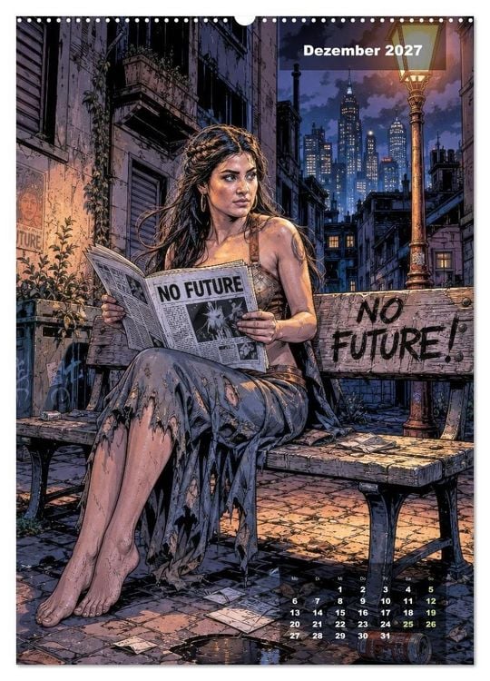 Produktbild: No Future: Dystopische Street-Art Graphic Novel (Wandkalender 2027 DIN A2 hoch), CALVENDO Monatskalender