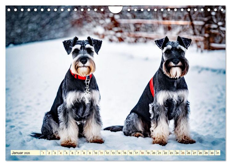 Produktbild: Schnauzer - vielseitige Allrounder (Wandkalender 2026 DIN A4 quer), CALVENDO Monatskalender