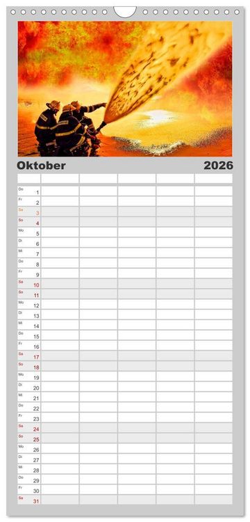 Produktbild: Familienplaner 2026 - Feuerwehr - mein Kalender mit 5 Spalten (Wandkalender, 21 x 45 cm) CALVENDO