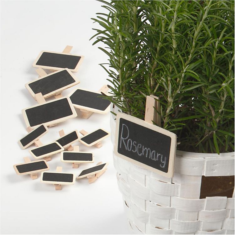 Produktbild: Creativ Company Tafel mit Klammern, Gr&ouml;&szlig;e 4x2 cm, 12 Stk