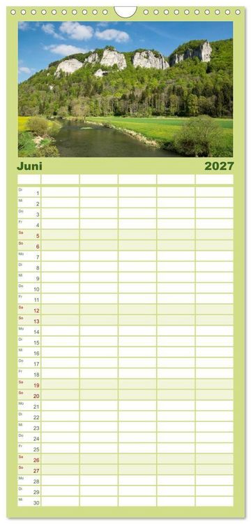 Produktbild: Familienplaner 2027 - Das Donautal - Wanderparadies auf der Schw&auml;bischen Alb mit 5 Spalten (Wandkalender, 21 x 45 cm) CALVENDO