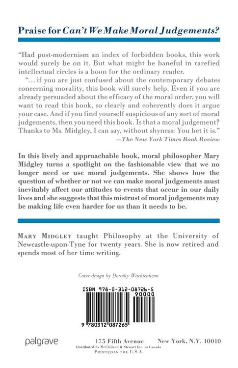Produktbild: Can't We Make Moral Judgements?