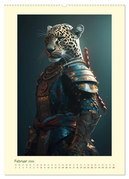 Produktbild: Tierische Samurai (hochwertiger Premium Wandkalender 2026 DIN A2 hoch), Kunstdruck in Hochglanz