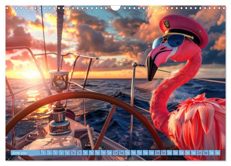 Produktbild: Funny animals as a captain on a boat (Wall Calendar 2026 DIN A3 landscape), CALVENDO 12 Month Wall Calendar