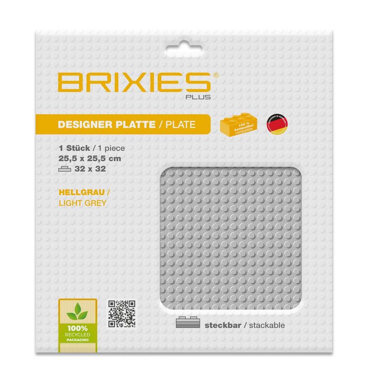 Produktbild: BRIXIES 225010 - Platte 32 x 32 Basic hellgrau , Bauplatte, 1 St&uuml;ck