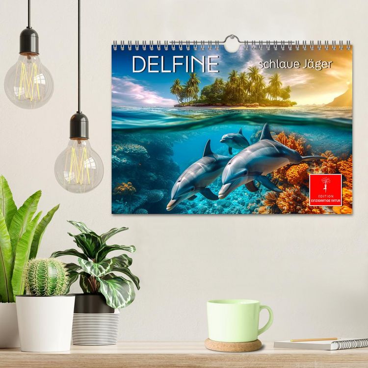 Produktbild: Delfine - schlaue J&auml;ger (Wandkalender 2026 DIN A4 quer), CALVENDO Monatskalender