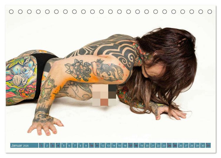 Produktbild: Tattoo-Liebe, die unter die Haut geht (Tischkalender 2026 DIN A5 quer), CALVENDO Monatskalender