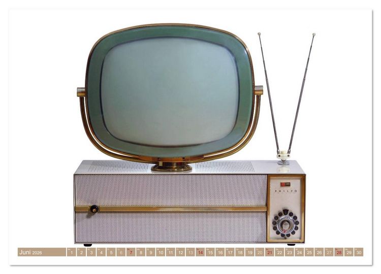 Produktbild: Fernseher der 1950er bis 70er Jahre: In die R&ouml;hre geguckt (Wandkalender 2026 DIN A4 quer), CALVENDO Monatskalender