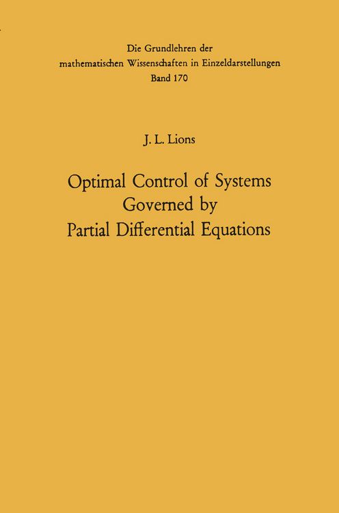 Produktbild: Optimal Control of Systems Governed by Partial Differential Equations