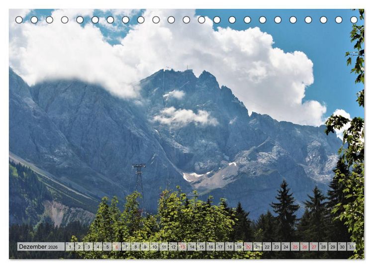 Produktbild: Zugspitze - Der h&ouml;chste Berg Deutschlands (Tischkalender 2026 DIN A5 quer), CALVENDO Monatskalender