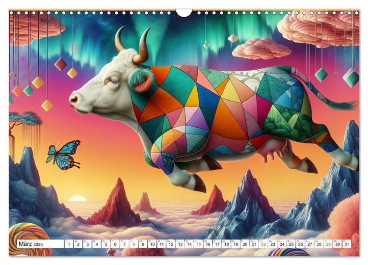 Produktbild: Muh-numentale Meisterwerke (Wandkalender 2026 DIN A3 quer), CALVENDO Monatskalender