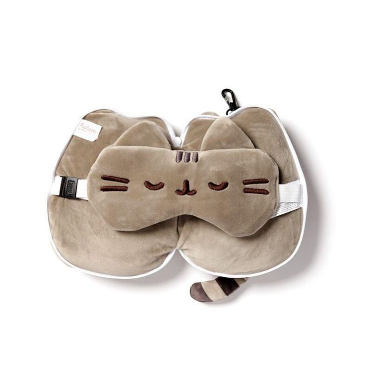 Produktbild: Relaxeazzz Pl&uuml;sch Pusheen Katze Reisekissen & Schlafmaske