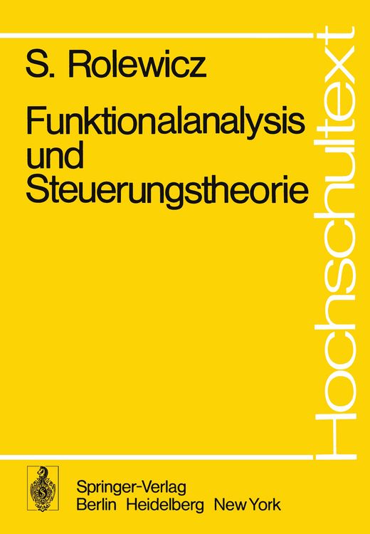 Produktbild: Funktionalanalysis und Steuerungstheorie