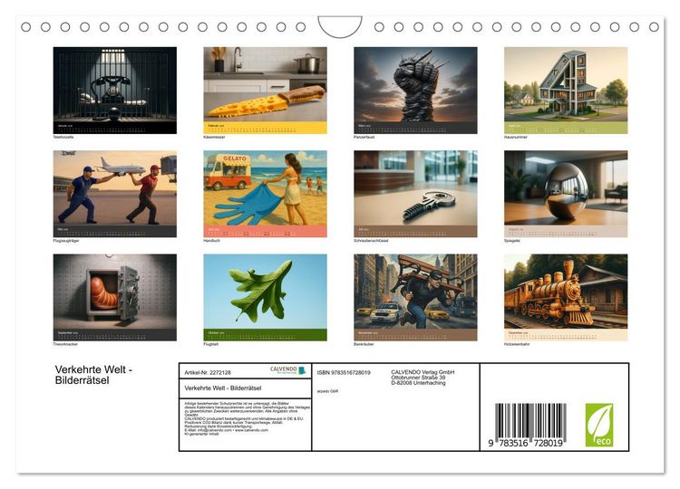 Produktbild: Verkehrte Welt - Bilderr&auml;tsel (Wandkalender 2026 DIN A4 quer), CALVENDO Monatskalender