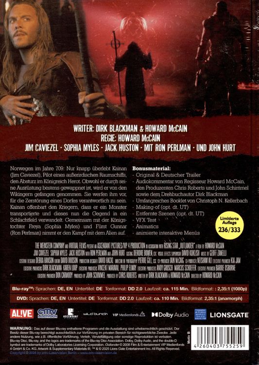 Produktbild: Outlander - Mediabook - Cover B - Limited Edition (Blu-ray+DVD)