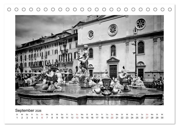 Produktbild: ROM Monochrom (Tischkalender 2026 DIN A5 quer), CALVENDO Monatskalender