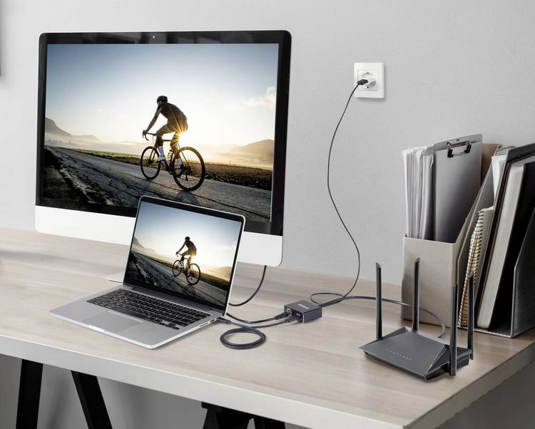 Produktbild: SpeaKa Professional SP-GNS-200 Netzwerkadapter/Hub 1 GBit/s USB-C&reg;, RJ45