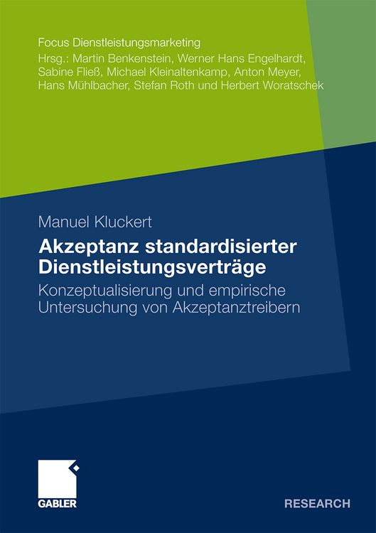 Produktbild: Akzeptanz standardisierter Dienstleistungsvertr&auml;ge