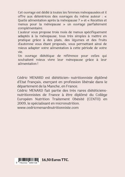 Produktbild: Menus d'automne pour la m&eacute;nopause.