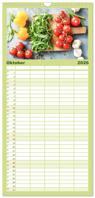 Produktbild: Familienplaner 2026 - Mediterrane K&uuml;che mit 5 Spalten (Wandkalender, 21 x 45 cm) CALVENDO