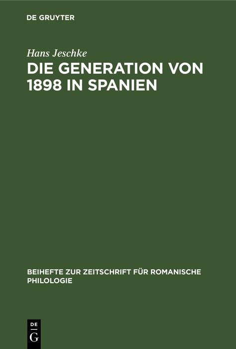 Produktbild: Die Generation von 1898 in Spanien