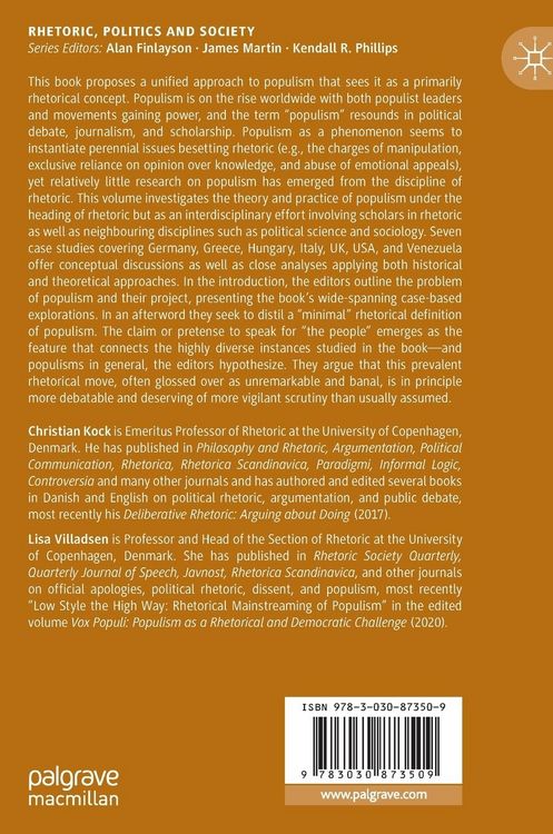 Produktbild: Populist Rhetorics