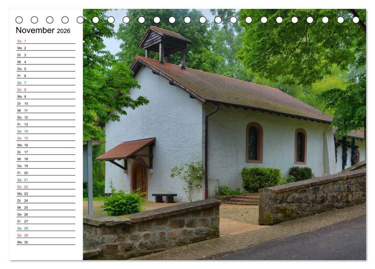 Produktbild: Sa(ar)krale Baukunst - Kapellen im Saarland (Tischkalender 2026 DIN A5 quer), CALVENDO Monatskalender