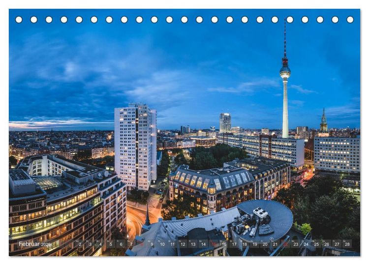 Produktbild: Berlin von oben (Tischkalender 2026 DIN A5 quer), CALVENDO Monatskalender