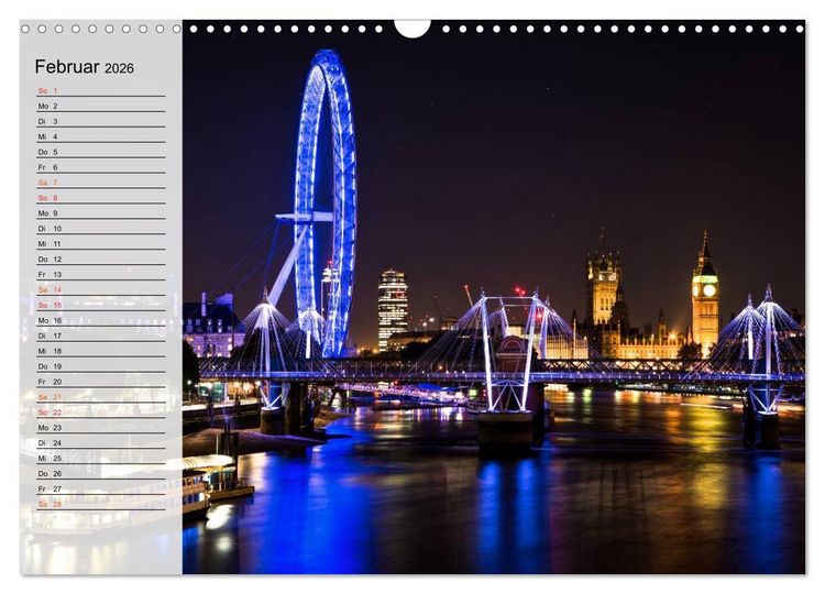 Produktbild: Wundervolles London (Wandkalender 2026 DIN A3 quer), CALVENDO Monatskalender