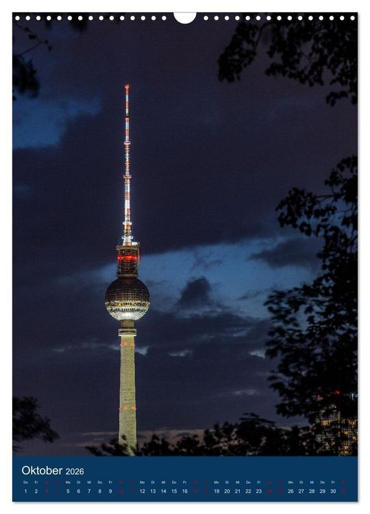 Produktbild: Berliner Fernsehturm - Magische Momente (Wandkalender 2026 DIN A3 hoch), CALVENDO Monatskalender