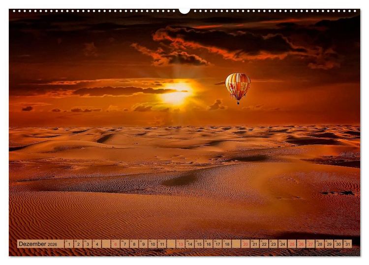 Produktbild: Fahren mit dem Ballon (Wandkalender 2026 DIN A2 quer), CALVENDO Monatskalender