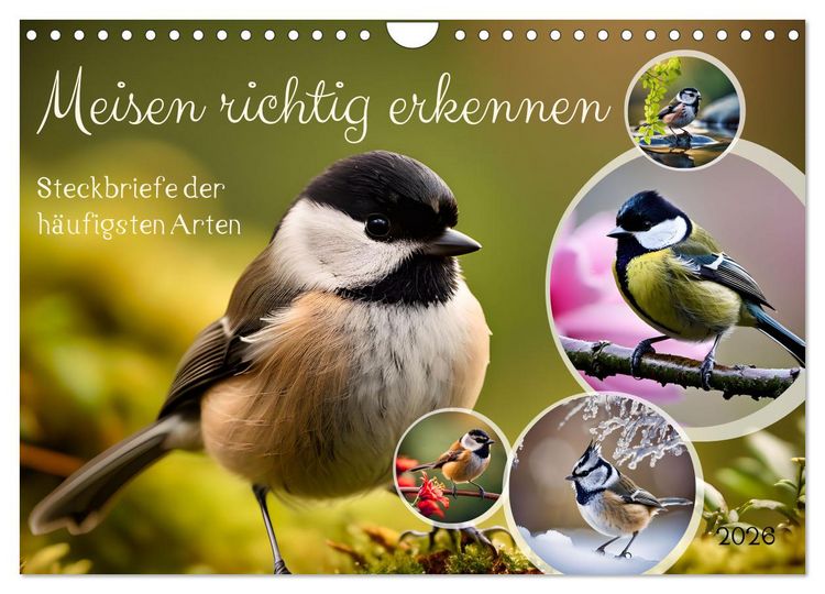 Produktbild: Meisen richtig erkennen (Wandkalender 2026 DIN A4 quer), CALVENDO Monatskalender