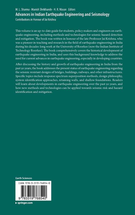 Produktbild: Advances in Indian Earthquake Engineering and Seismology