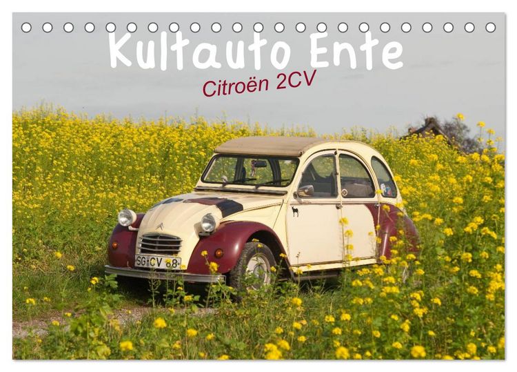 Produktbild: Kultauto Ente Citro&euml;n 2CV (Tischkalender 2026 DIN A5 quer), CALVENDO Monatskalender