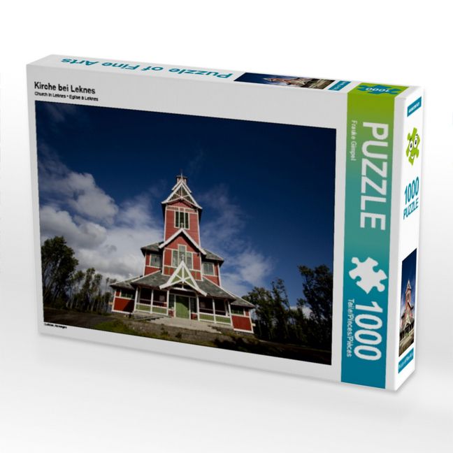 Produktbild: CALVENDO Puzzle Kirche bei Leknes | 1000 Teile Lege-Gr&ouml;&szlig;e 64x48cm Foto-Puzzle f&uuml;r gl&uuml;ckliche Stunden