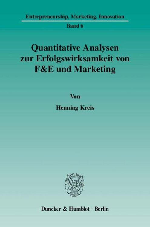 Produktbild: Quantitative Analysen zur Erfolgswirksamkeit von F&E und Marketing.