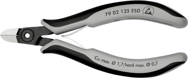 Produktbild: Knipex 79 02 125 ESD ESD Seitenschneider mit Facette 125mm