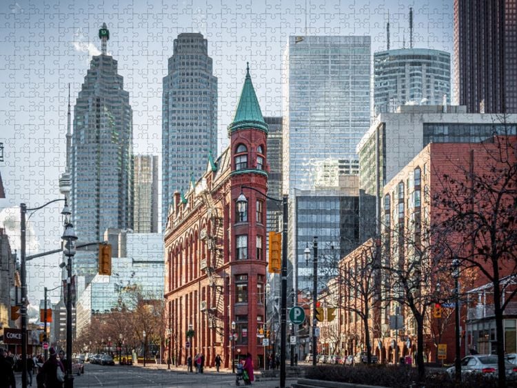 Produktbild: CALVENDO Puzzle Gooderham Geb&auml;ude | 1000 Teile Lege-Gr&ouml;&szlig;e 64x48cm Foto-Puzzle f&uuml;r gl&uuml;ckliche Stunden