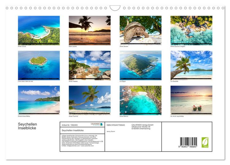 Produktbild: Seychellen Inselblicke (Wandkalender 2026 DIN A3 quer), CALVENDO Monatskalender
