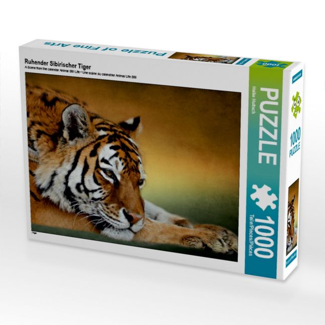 Produktbild: CALVENDO Puzzle Ruhender Sibirischer Tiger | 1000 Teile Lege-Gr&ouml;&szlig;e 64x48cm Foto-Puzzle f&uuml;r gl&uuml;ckliche Stunden