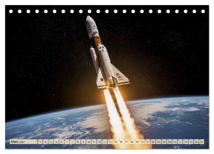 Produktbild: Wettrennen ins All (Tischkalender 2027 DIN A5 quer), CALVENDO Monatskalender