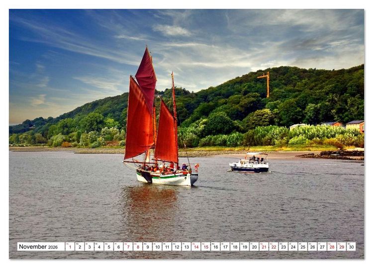 Produktbild: Unter Segeln auf der Elbe (Tischkalender 2026 DIN A5 quer), CALVENDO Monatskalender