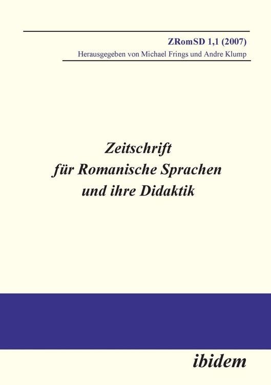 Produktbild: Zeitschrift f&uuml;r Romanische Sprachen und ihre Didaktik. Heft