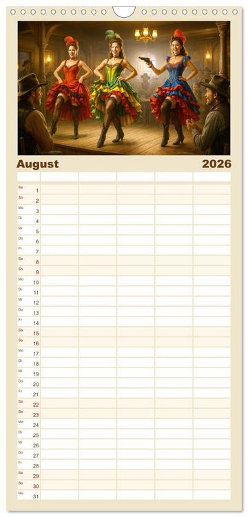 Produktbild: Familienplaner 2026 - Cowboy Alltag und Western Staub mit 5 Spalten (Wandkalender, 21 x 45 cm) CALVENDO