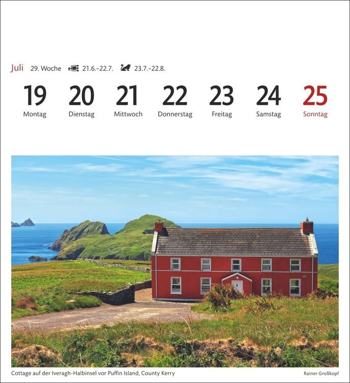 Produktbild: Irland Sehnsuchtskalender 2027 - Wochenkalender mit 53 Postkarten
