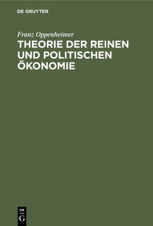 Produktbild: Theorie der reinen und politischen &Ouml;konomie