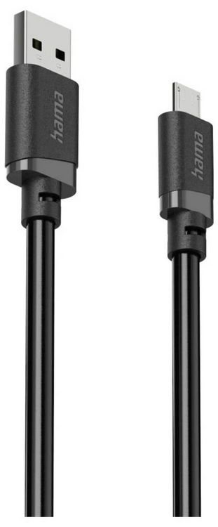 Produktbild: Hama USB-Kabel USB 2.0 USB-A Stecker, USB-Micro-A Stecker 2m Schwarz 00201804