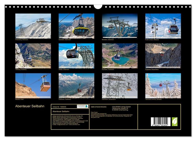 Produktbild: Abenteuer Seilbahn (Wandkalender 2026 DIN A3 quer), CALVENDO Monatskalender