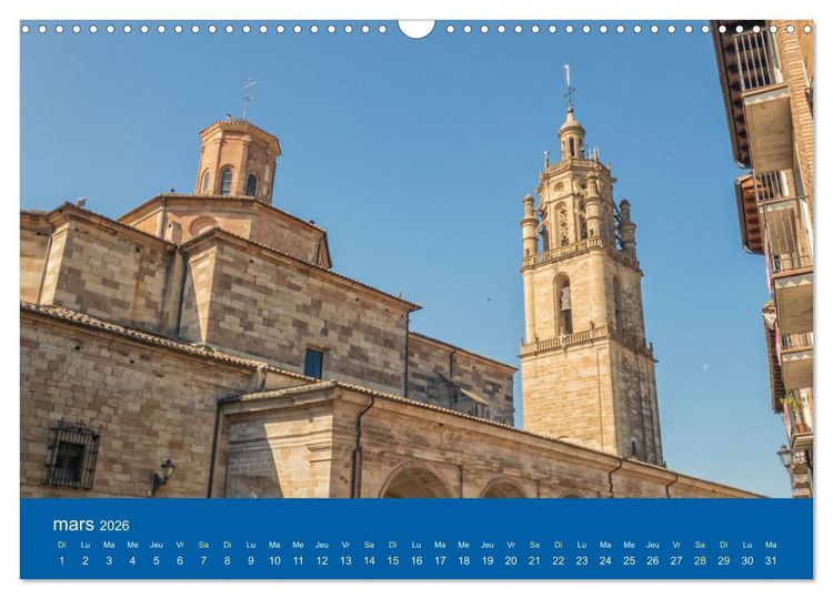 Produktbild: Lieux de culte vers Compostelle (Calendrier mural 2026 DIN A3 vertical), CALVENDO calendrier mensuel