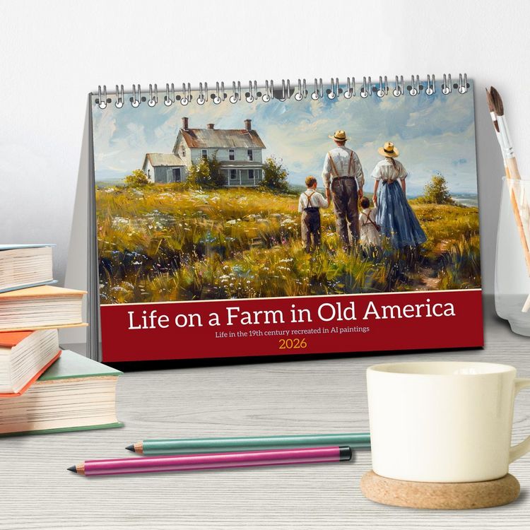 Produktbild: Life on a Farm in Old America (Desk Calendar 2026 DIN A5 landscape), CALVENDO 12 Month DeskCalendar